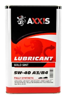 Олива моторна AXXIS 5W-40 A3/B4 Gold Sint (Каністра 5л)